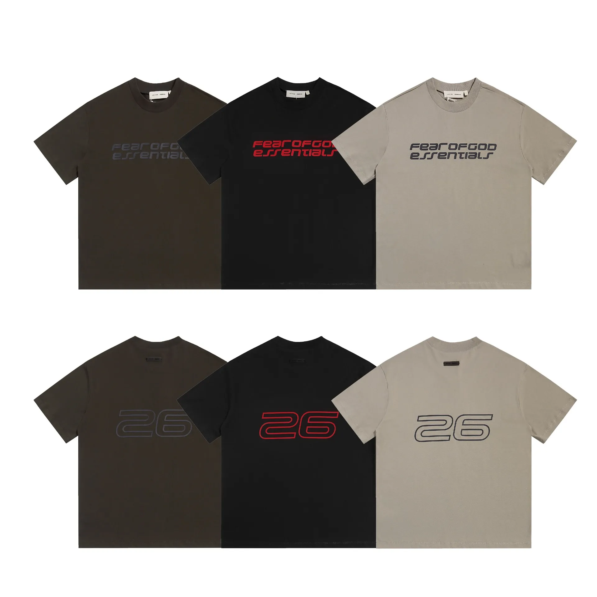 🆕 Essentials Fear of God 26 T ：E 5321# ： Retro Black Sizes：S M L XL